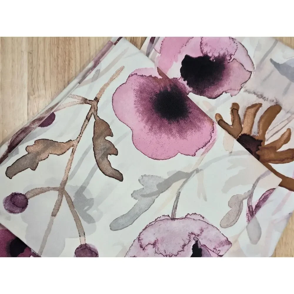 2- IKEA POLARTÅG Brushed Cotton Pillow Cushion Cover 20x20 Zip Floral Watercolor